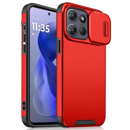 For Motorola Moto G Power / G Play 2025 Sliding Camshield TPU + PC Phone Case - Red - EDA006431114C