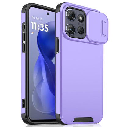 For Motorola Moto G Power / G Play 2025 Sliding Camshield TPU + PC Phone Case - Purple - EDA006431114D