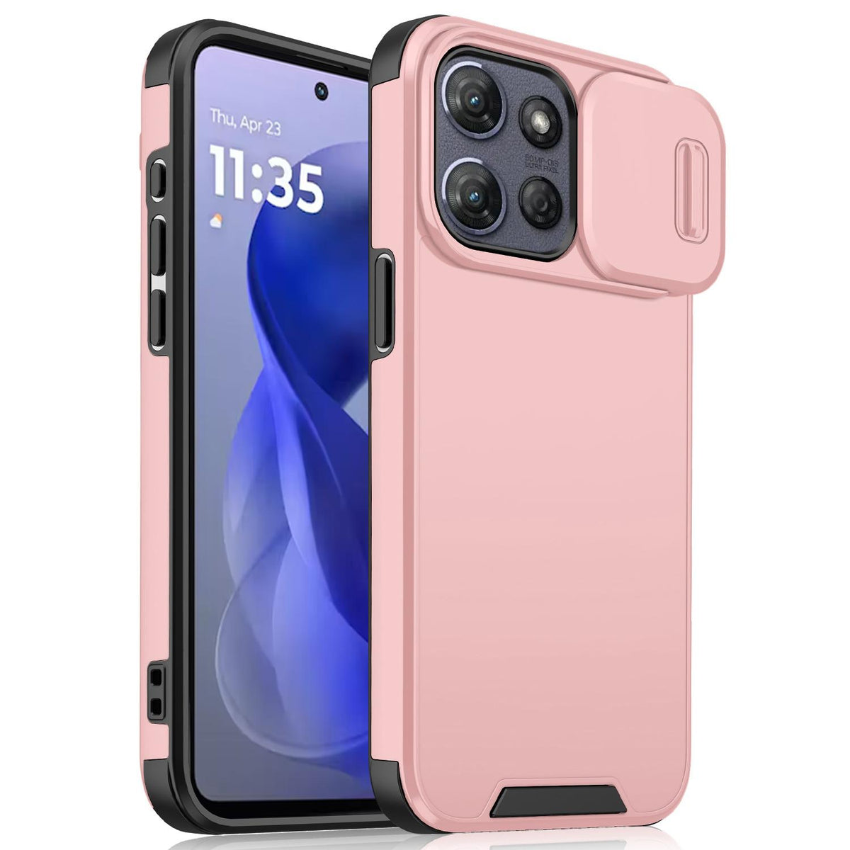For Motorola Moto G Power / G Play 2025 Sliding Camshield TPU + PC Phone Case - Pink - EDA006431114E