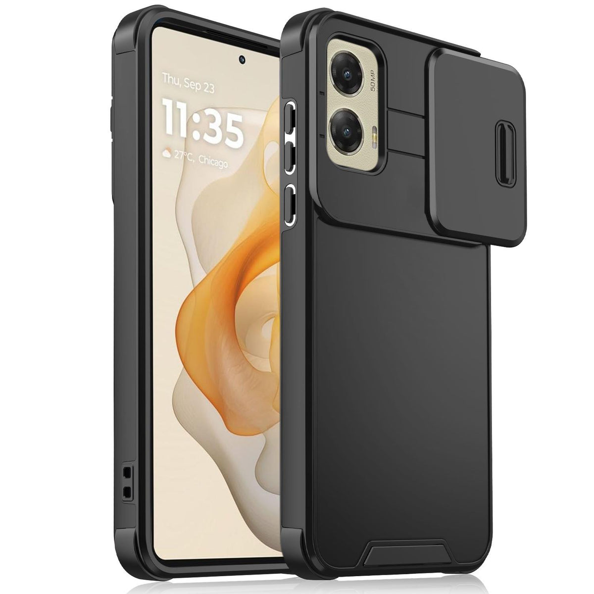 For Motorola Moto G Stylus 5G 2024 Sliding Camshield TPU + PC Phone Case - Black - EDA006431115A