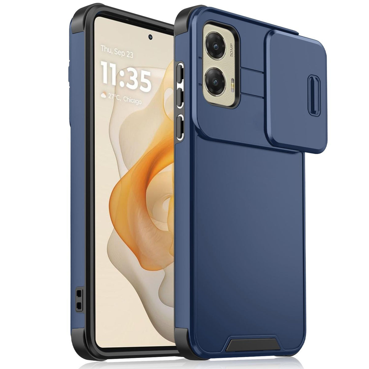 For Motorola Moto G Stylus 5G 2024 Sliding Camshield TPU + PC Phone Case - Blue - EDA006431115B