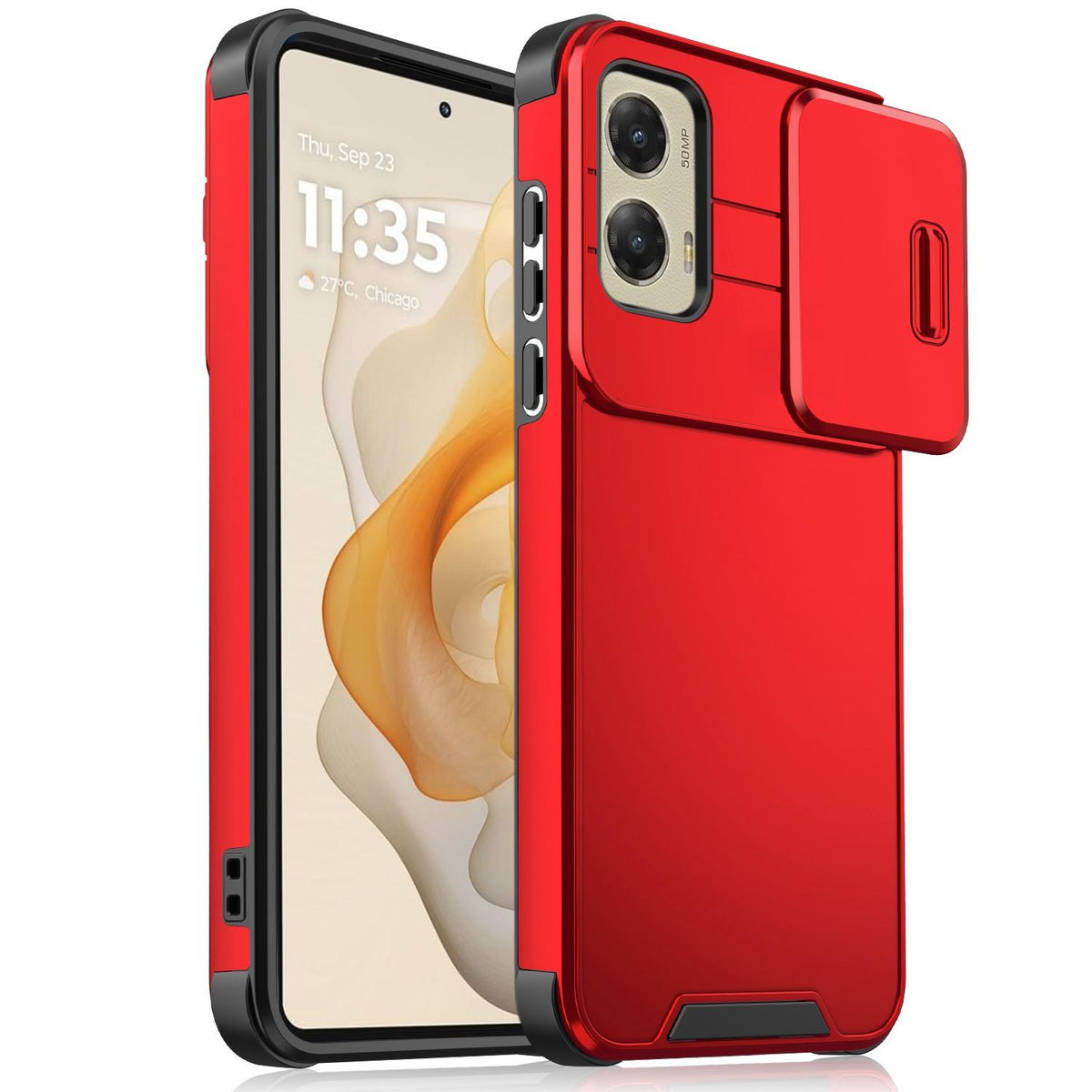 For Motorola Moto G Stylus 5G 2024 Sliding Camshield TPU + PC Phone Case - Red - EDA006431115C