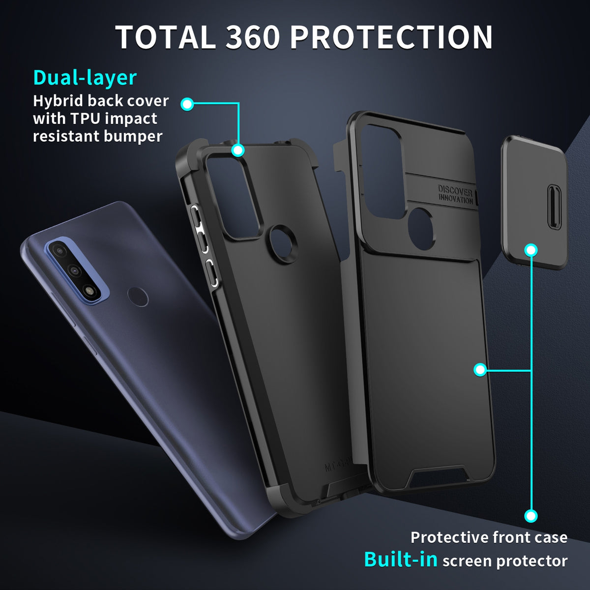 For Motorola Moto G Play 4G 2024 Sliding Camshield TPU + PC Phone Case - Black - EDA006431110A