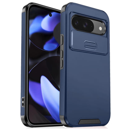For Google Pixel 9 / 9 Pro Sliding Camshield TPU + PC Phone Case - Blue - EDA006431604B