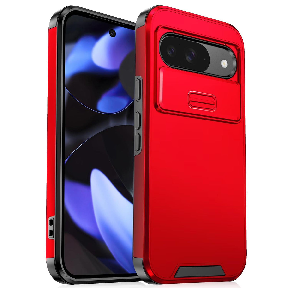 For Google Pixel 9 / 9 Pro Sliding Camshield TPU + PC Phone Case - Red - EDA006431604C