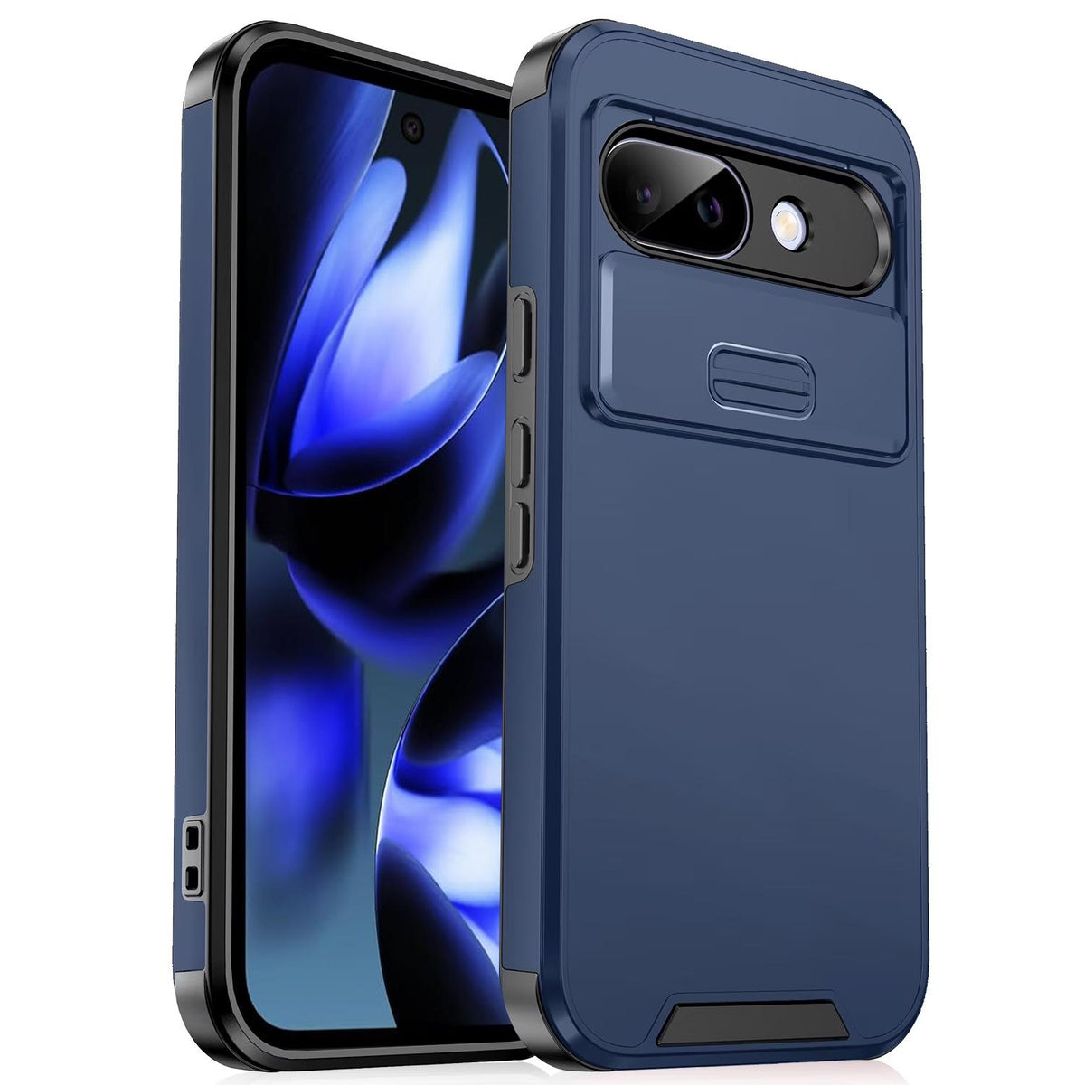 For Google Pixel 9a Sliding Camshield TPU + PC Phone Case - Blue - EDA006431605B