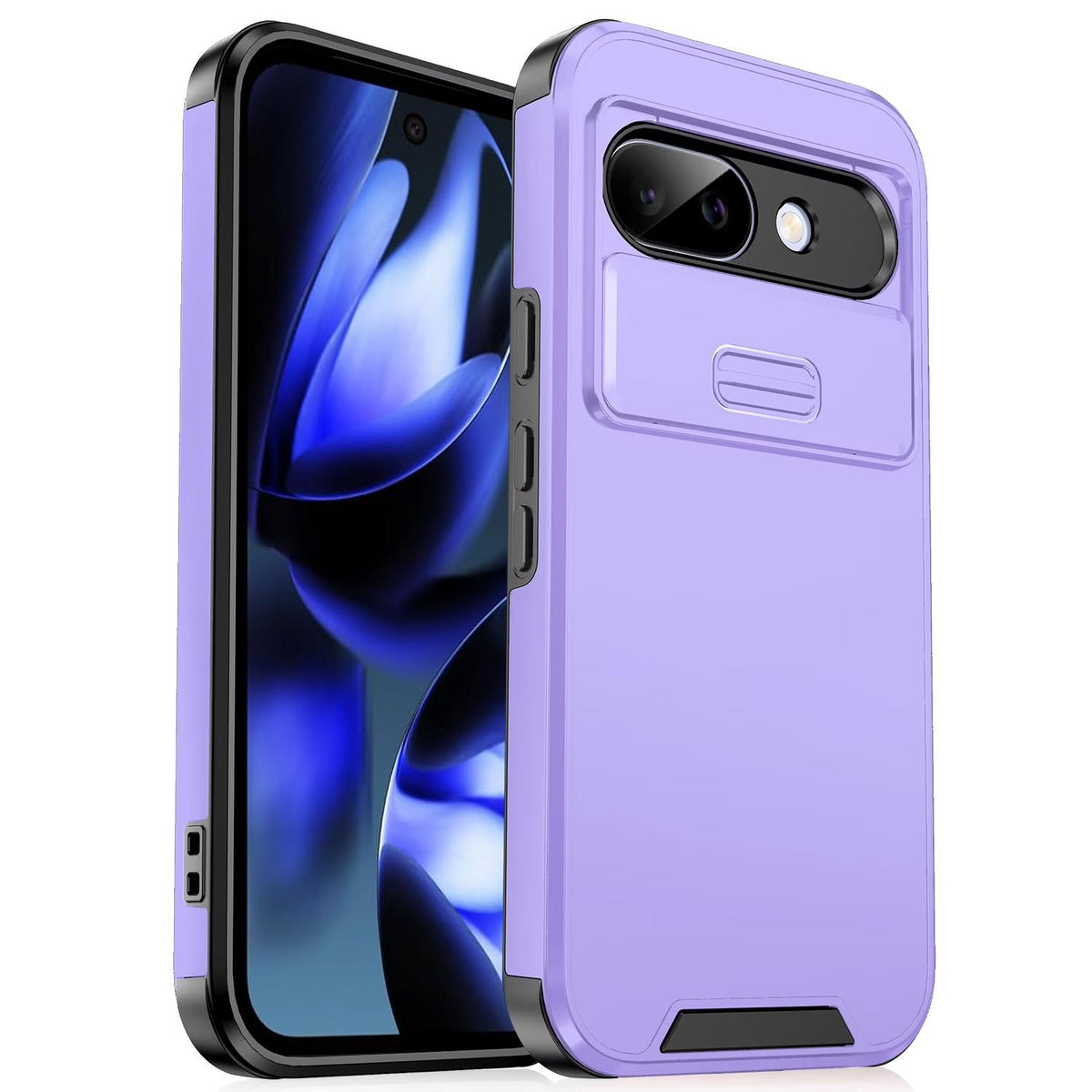 For Google Pixel 9a Sliding Camshield TPU + PC Phone Case - Purple - EDA006431605D