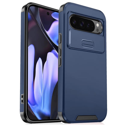 For Google Pixel 9 Pro XL Sliding Camshield TPU + PC Phone Case - Blue - EDA006431606B