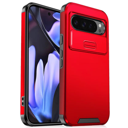 For Google Pixel 9 Pro XL Sliding Camshield TPU + PC Phone Case - Red - EDA006431606C