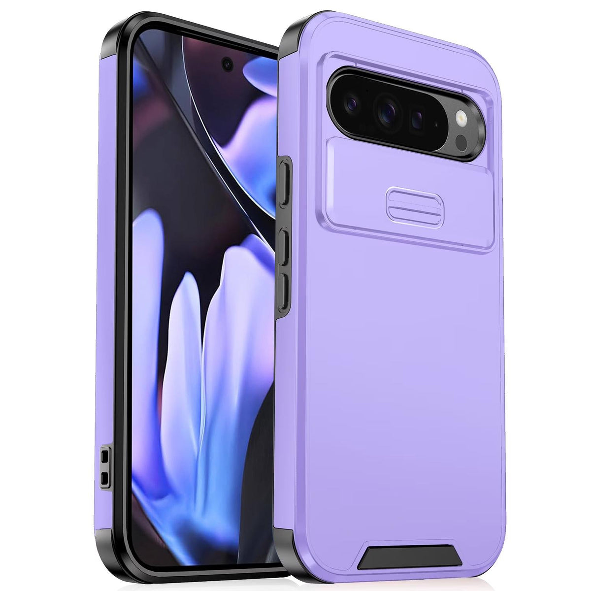 For Google Pixel 9 Pro XL Sliding Camshield TPU + PC Phone Case - Purple - EDA006431606D