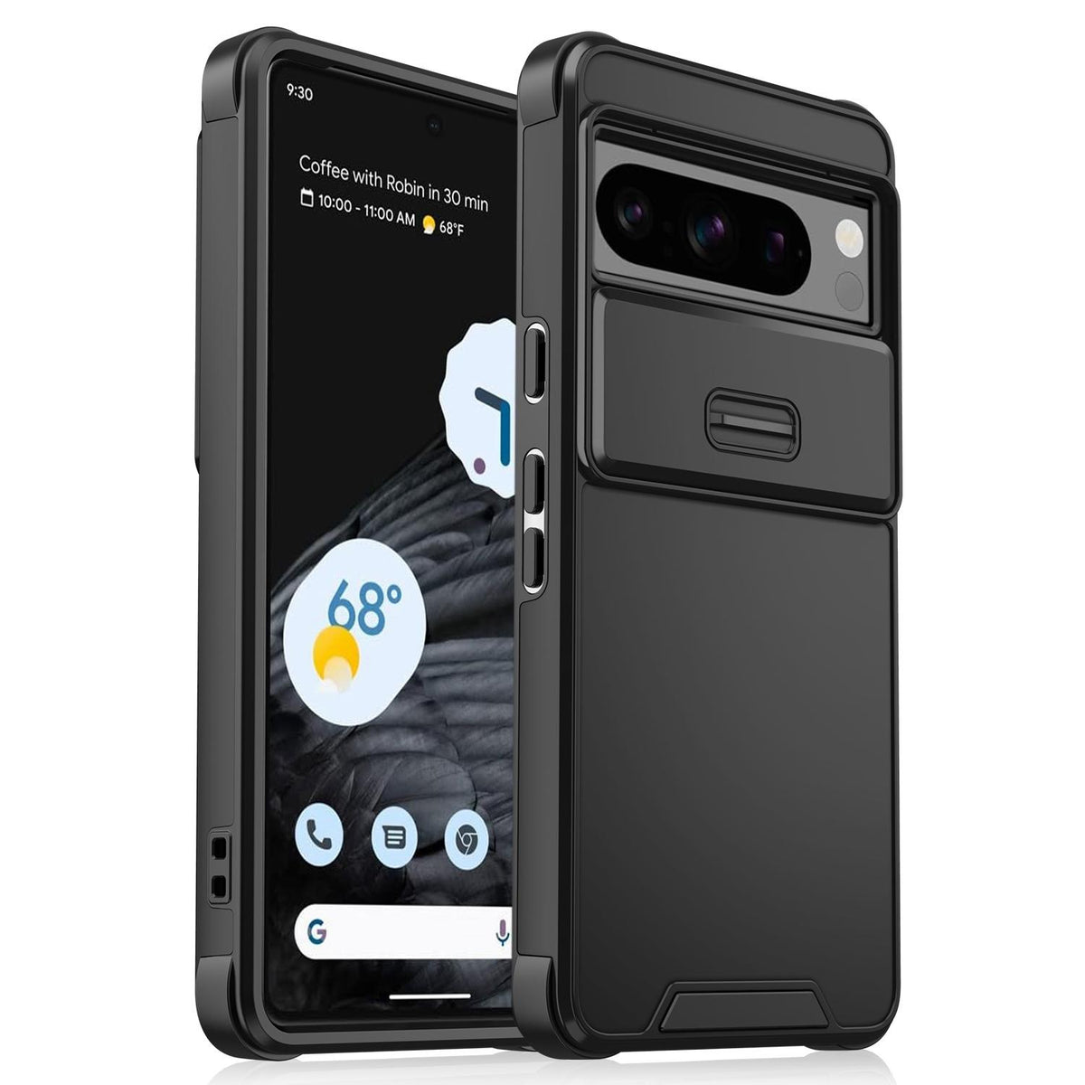 For Google Pixel 8 Pro Sliding Camshield TPU + PC Phone Case - Black - EDA006431607A