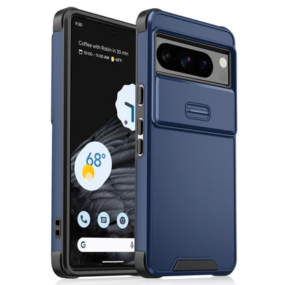 For Google Pixel 8 Pro Sliding Camshield TPU + PC Phone Case - Blue - EDA006431607B