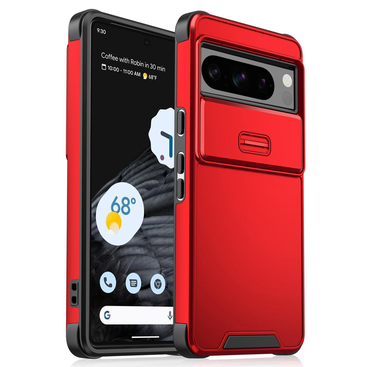 For Google Pixel 8 Pro Sliding Camshield TPU + PC Phone Case - Red - EDA006431607C