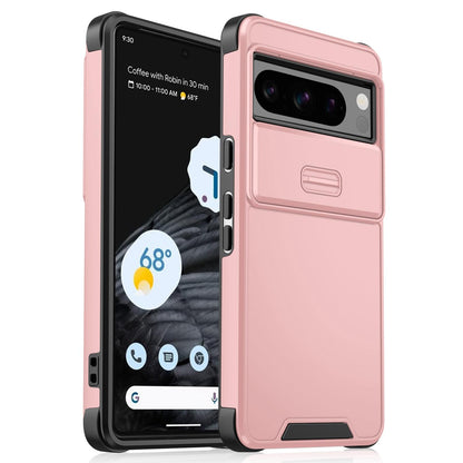 For Google Pixel 8 Pro Sliding Camshield TPU + PC Phone Case - Pink - EDA006431607E