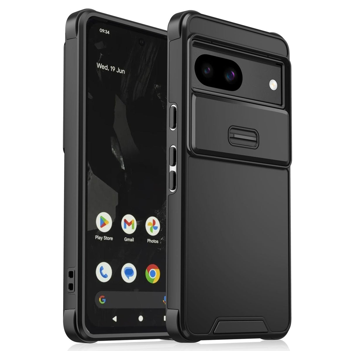 For Google Pixel 8a Sliding Camshield TPU + PC Phone Case - Black - EDA006431608A