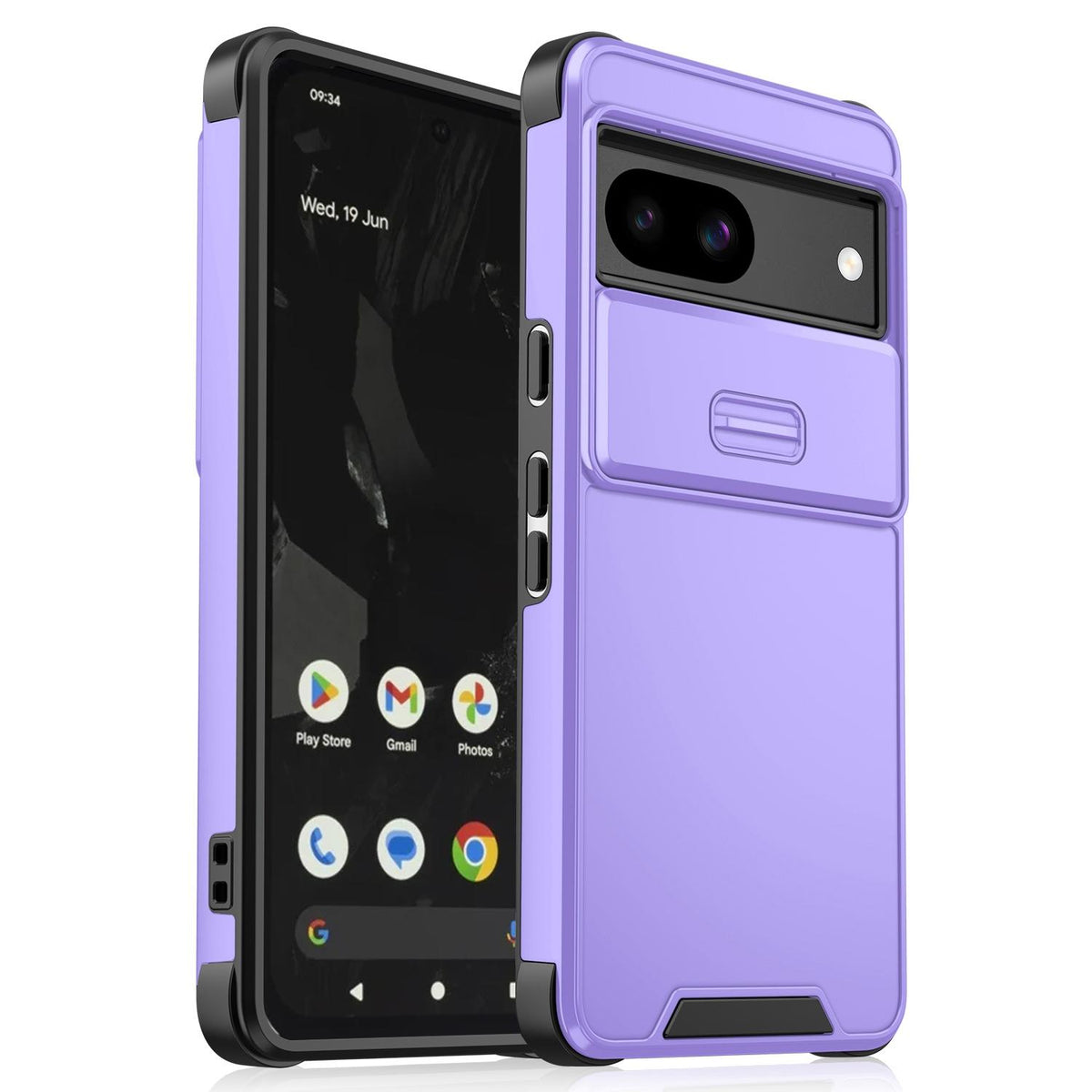 For Google Pixel 8a Sliding Camshield TPU + PC Phone Case - Purple - EDA006431608D