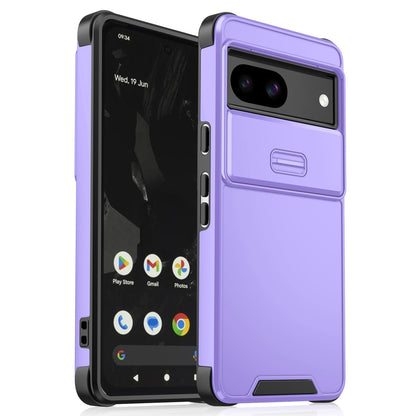 For Google Pixel 8a Sliding Camshield TPU + PC Phone Case - Purple - EDA006431608D