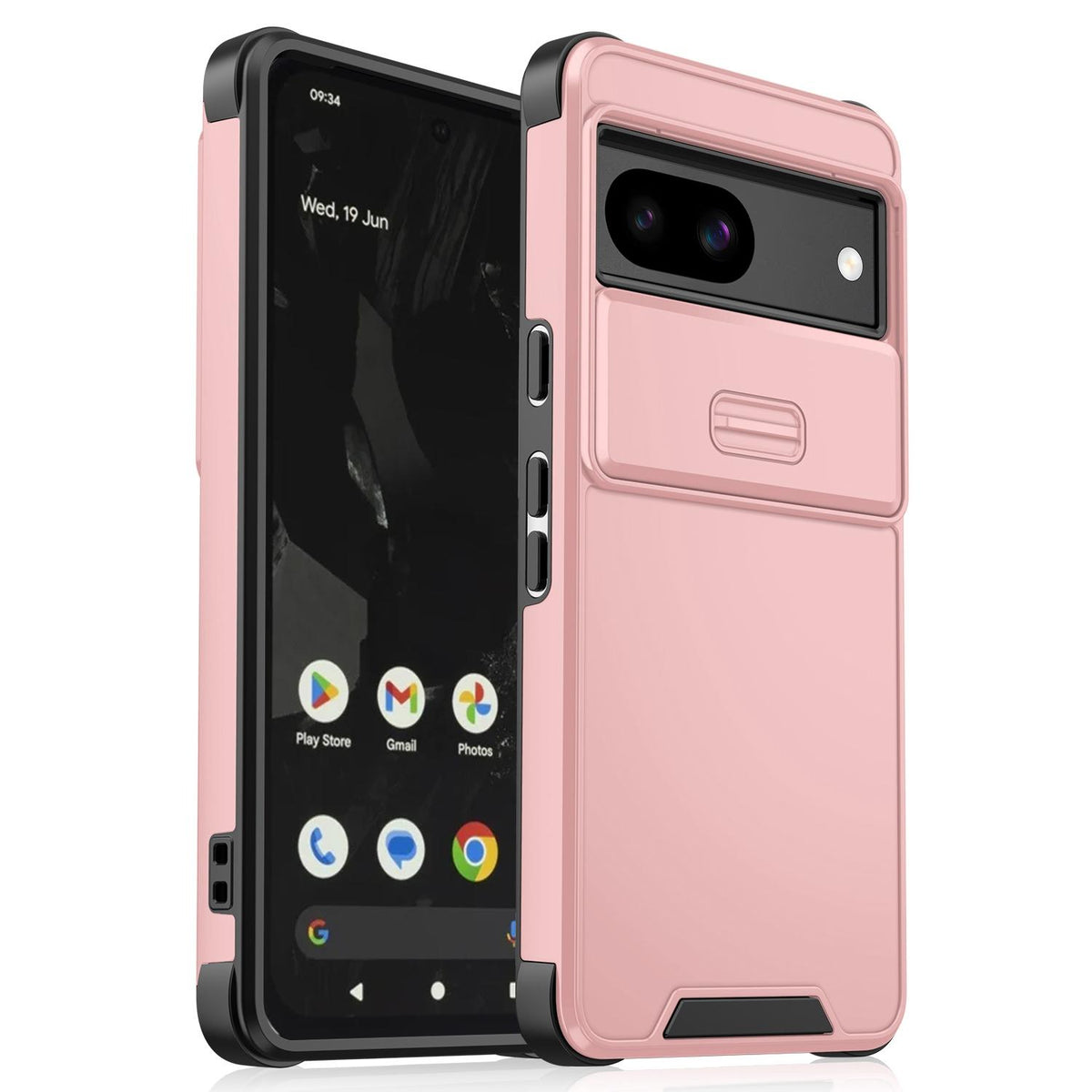For Google Pixel 8a Sliding Camshield TPU + PC Phone Case - Pink - EDA006431608E