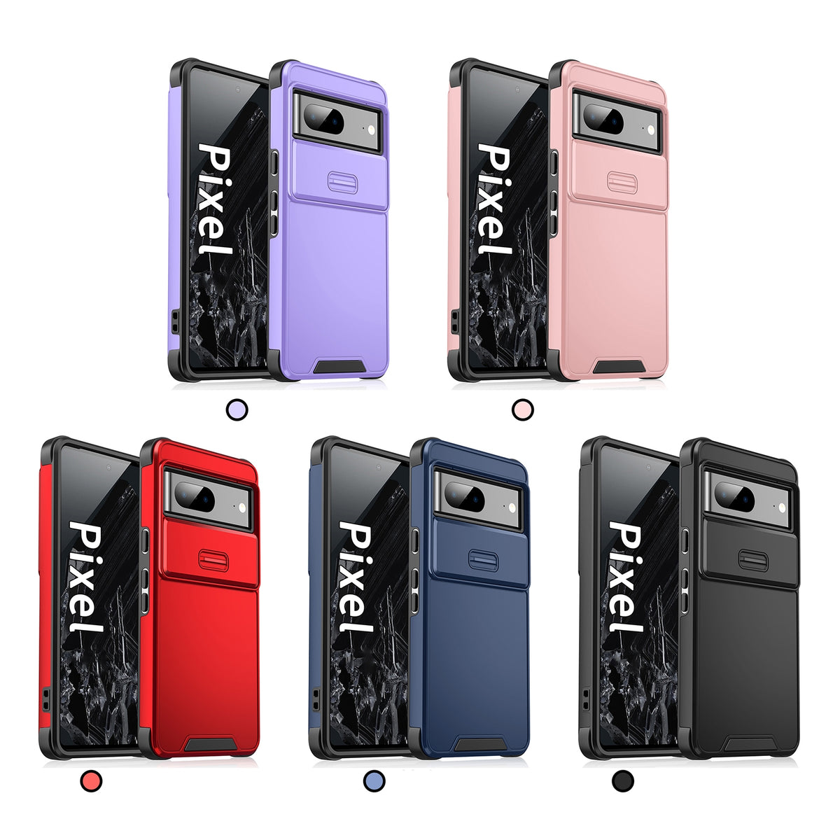 For Google Pixel 8 Pro Sliding Camshield TPU + PC Phone Case - Purple - EDA006431607D