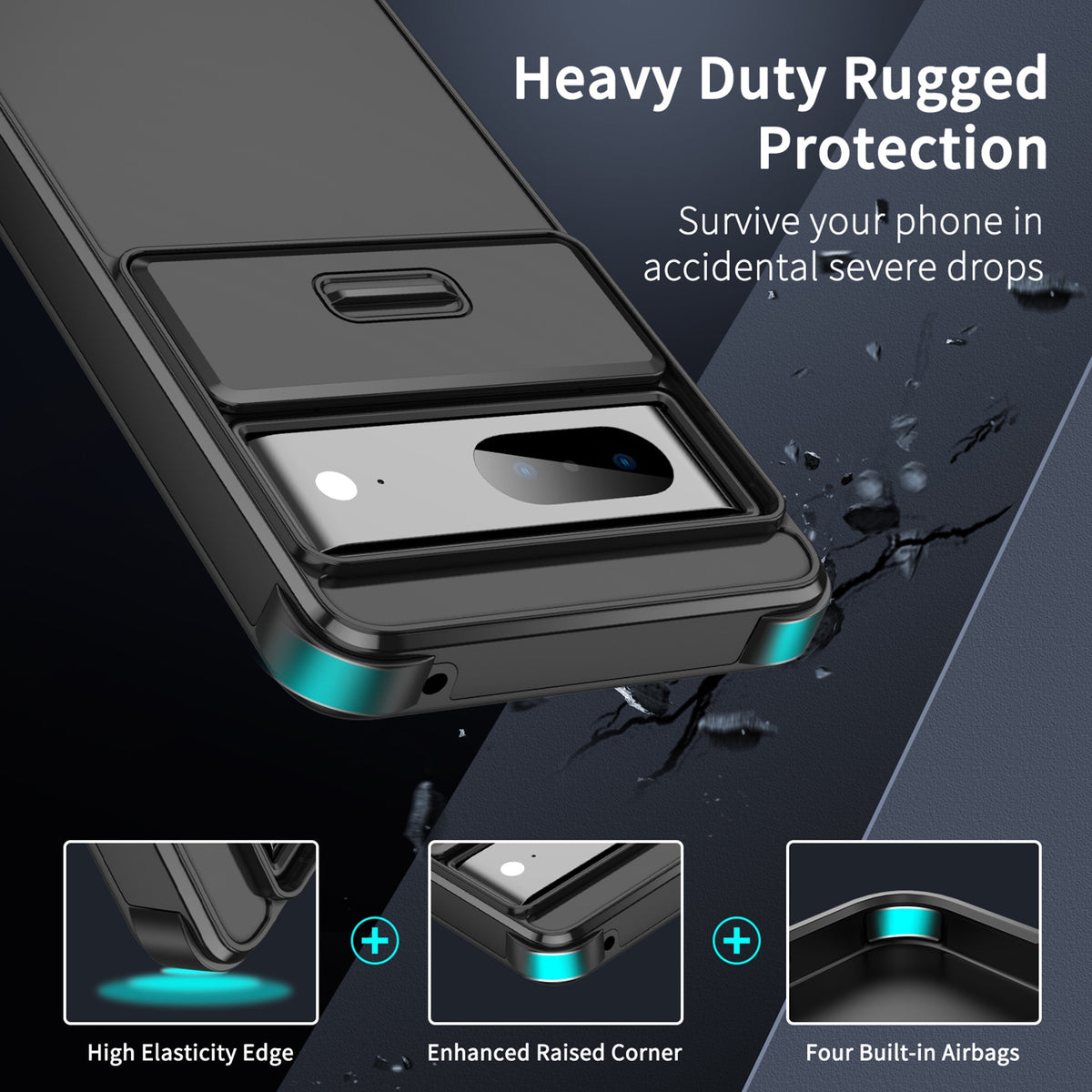 For Google Pixel 8 Pro Sliding Camshield TPU + PC Phone Case - Purple - EDA006431607D