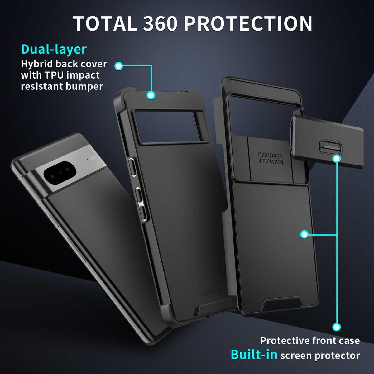 For Google Pixel 8 Pro Sliding Camshield TPU + PC Phone Case - Purple - EDA006431607D