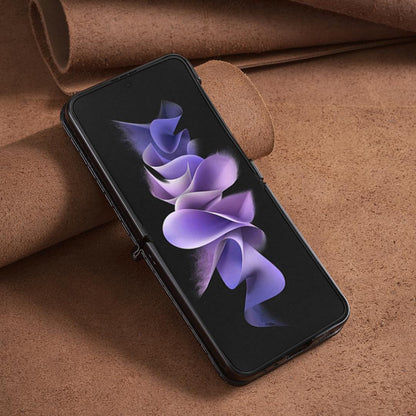 For Galaxy Z Flip8 5G Diamond Lattice PU + PC Shockproof Phone Case - Black - EDA006448304B