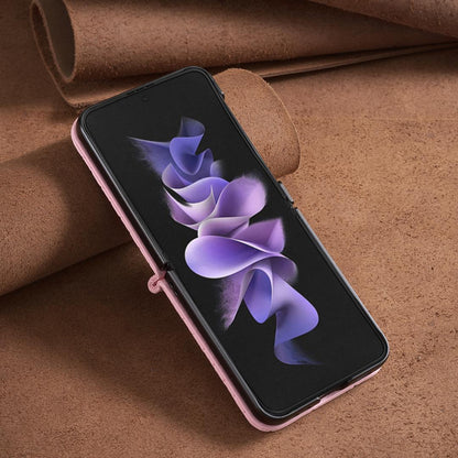 For Galaxy Z Flip8 5G Diamond Lattice PU + PC Shockproof Phone Case - Pink - EDA006448304E