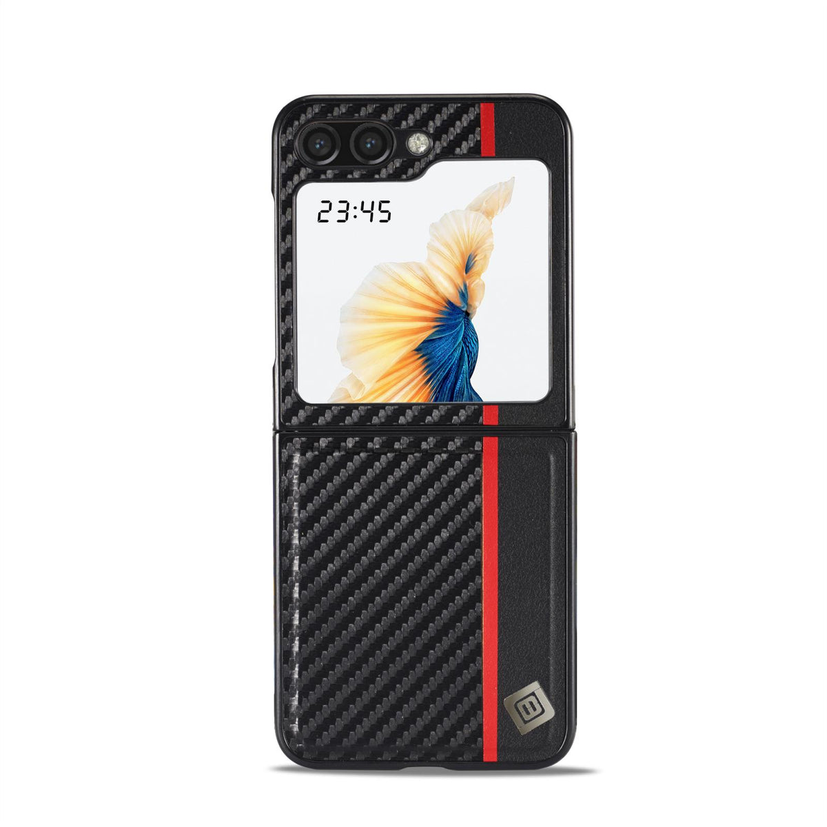 For Galaxy Z Flip8 5G LC.IMEEKE 3 in 1 Carbon Fiber Texture Shockproof Phone Case - Black - EDA006451306A