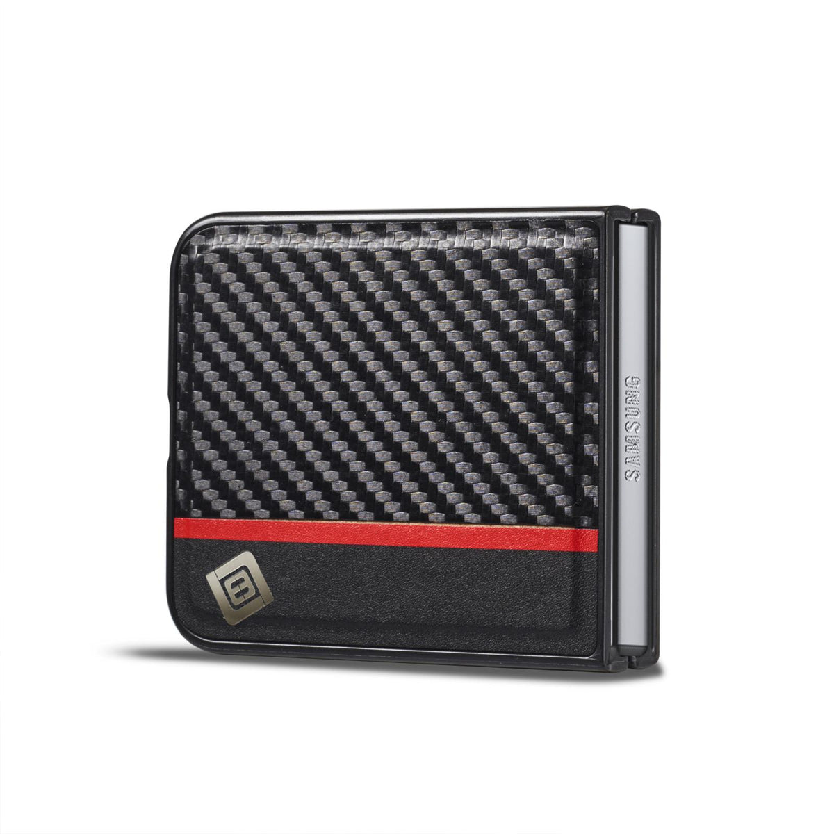 For Galaxy Z Flip8 5G LC.IMEEKE 3 in 1 Carbon Fiber Texture Shockproof Phone Case - Black - EDA006451306A