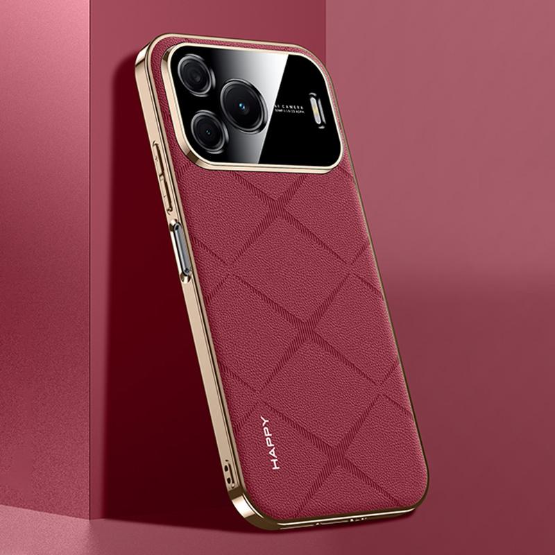 For Huawei nova 16 SE 5G Plain Leather PC Phone Case - Wine Red - EDA006468236D