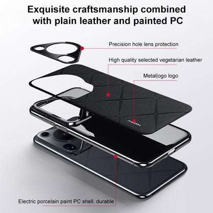 For Huawei nova 16 SE 5G Plain Leather PC Phone Case - Black - EDA006468236A