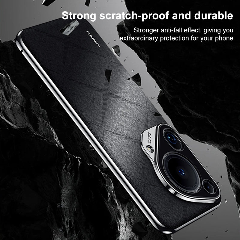 For Huawei nova 16 SE 5G Plain Leather PC Phone Case - Black - EDA006468236A