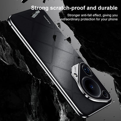 For Huawei nova 16 SE 5G Plain Leather PC Phone Case - Black - EDA006468236A