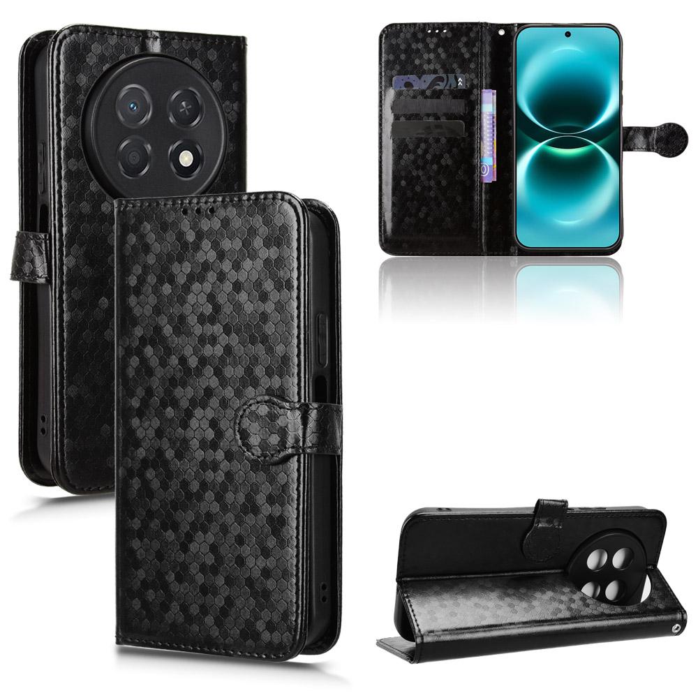 For Huawei nova 15 max Honeycomb Dot Texture Leather Phone Case - Black - EDA006474524A