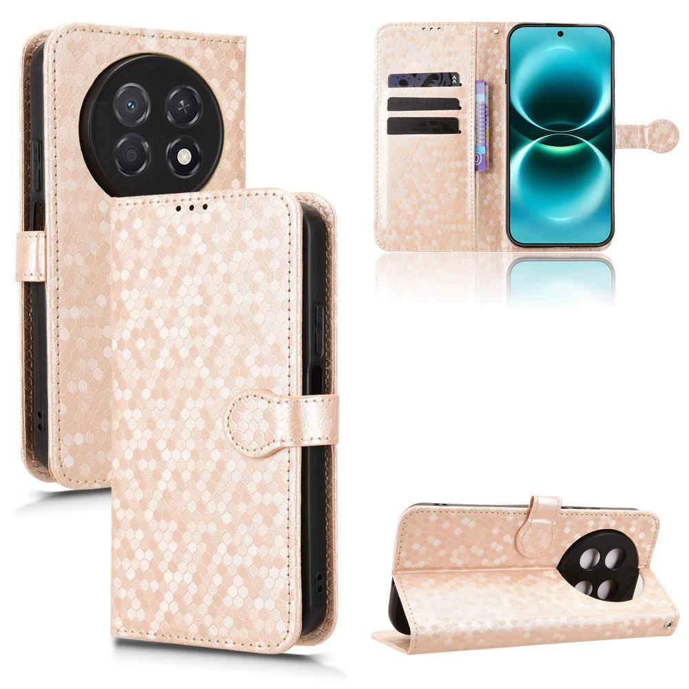 For Huawei nova 15 max Honeycomb Dot Texture Leather Phone Case - Gold - EDA006474524B