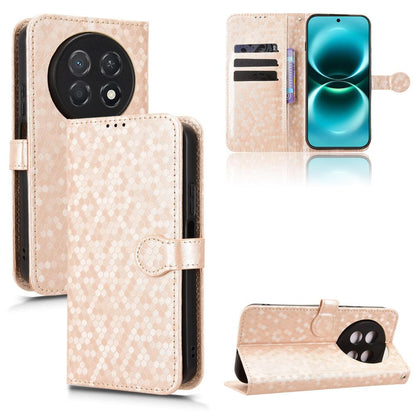 For Huawei nova 15 max Honeycomb Dot Texture Leather Phone Case - Gold - EDA006474524B