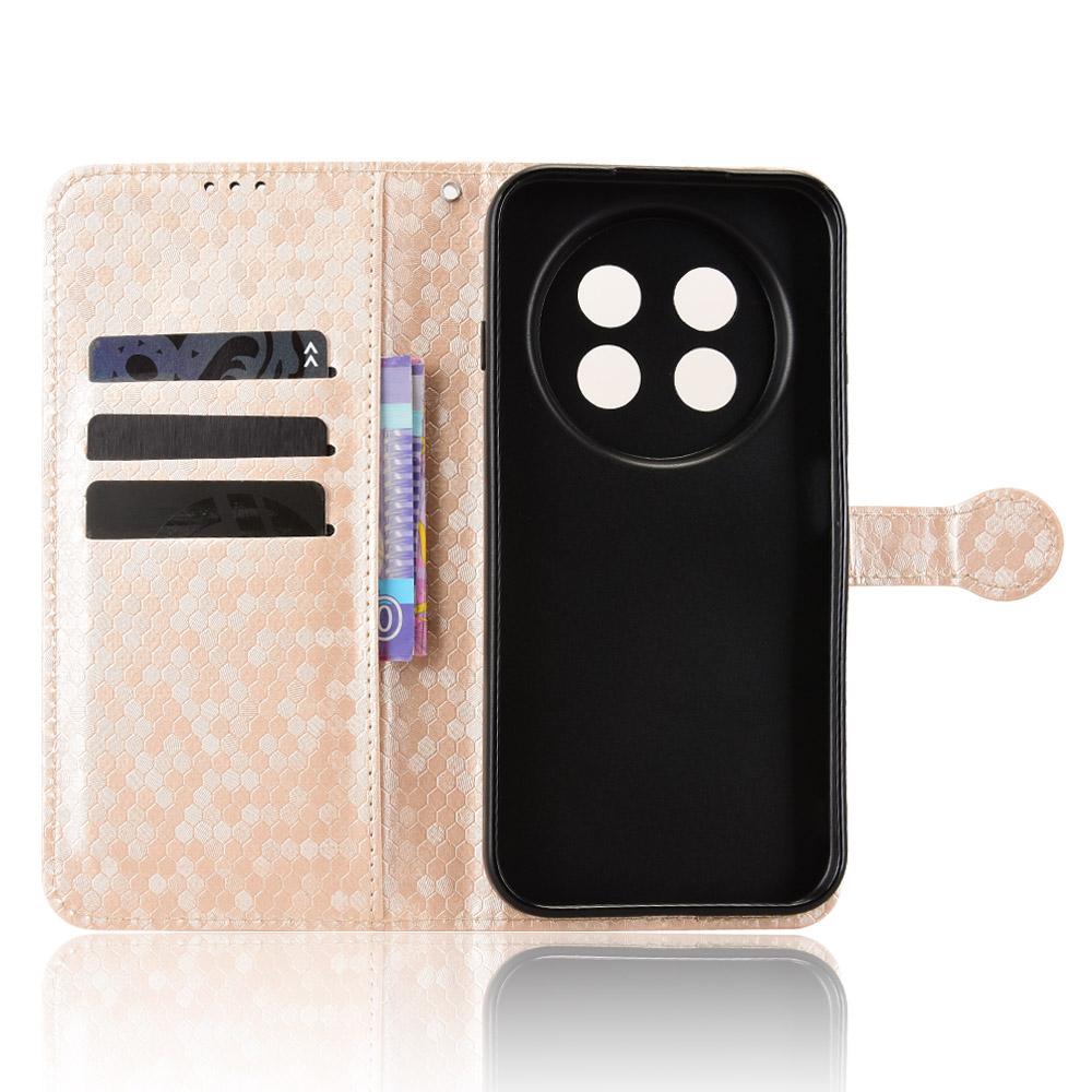 For Huawei nova 15 max Honeycomb Dot Texture Leather Phone Case - Gold - EDA006474524B