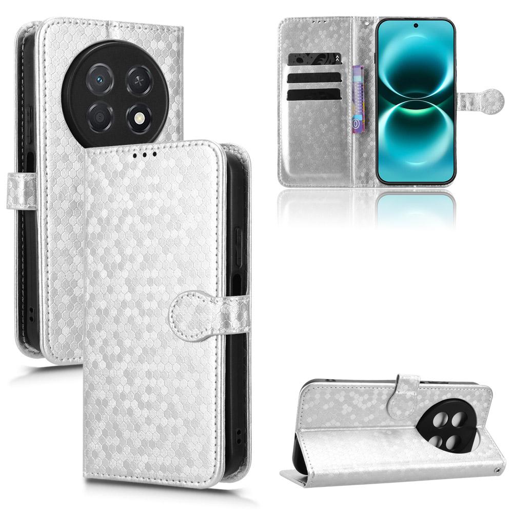 For Huawei nova 15 max Honeycomb Dot Texture Leather Phone Case - Silver - EDA006474524E