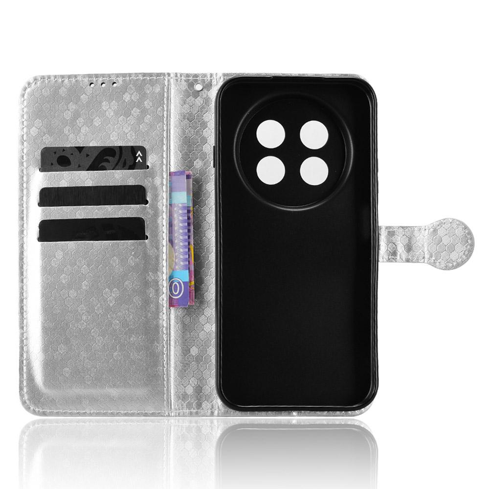 For Huawei nova 15 max Honeycomb Dot Texture Leather Phone Case - Silver - EDA006474524E