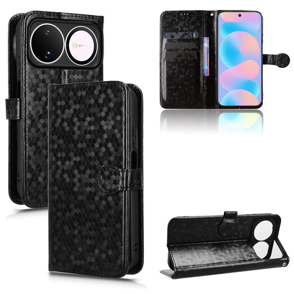 For Huawei nova 16 5G Honeycomb Dot Texture Leather Phone Case - Black - EDA006474526A