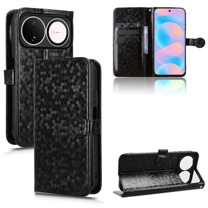 For Huawei nova 16 5G Honeycomb Dot Texture Leather Phone Case - Black - EDA006474526A