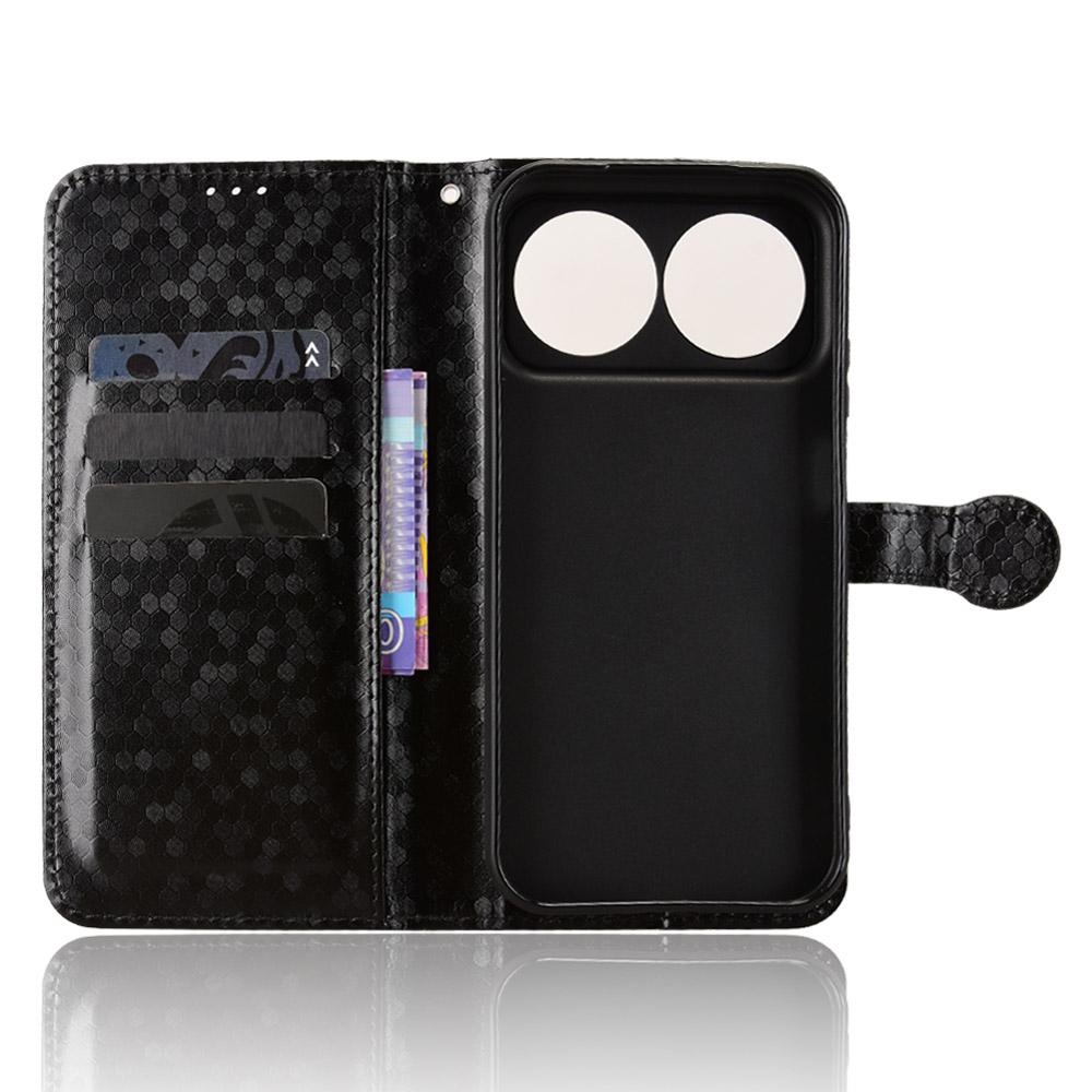 For Huawei nova 16 5G Honeycomb Dot Texture Leather Phone Case - Black - EDA006474526A