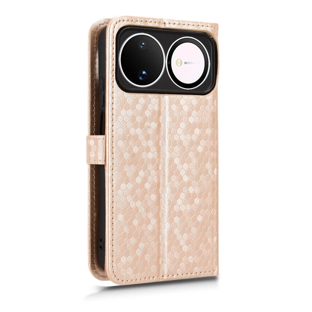 For Huawei nova 16 5G Honeycomb Dot Texture Leather Phone Case - Gold - EDA006474526B
