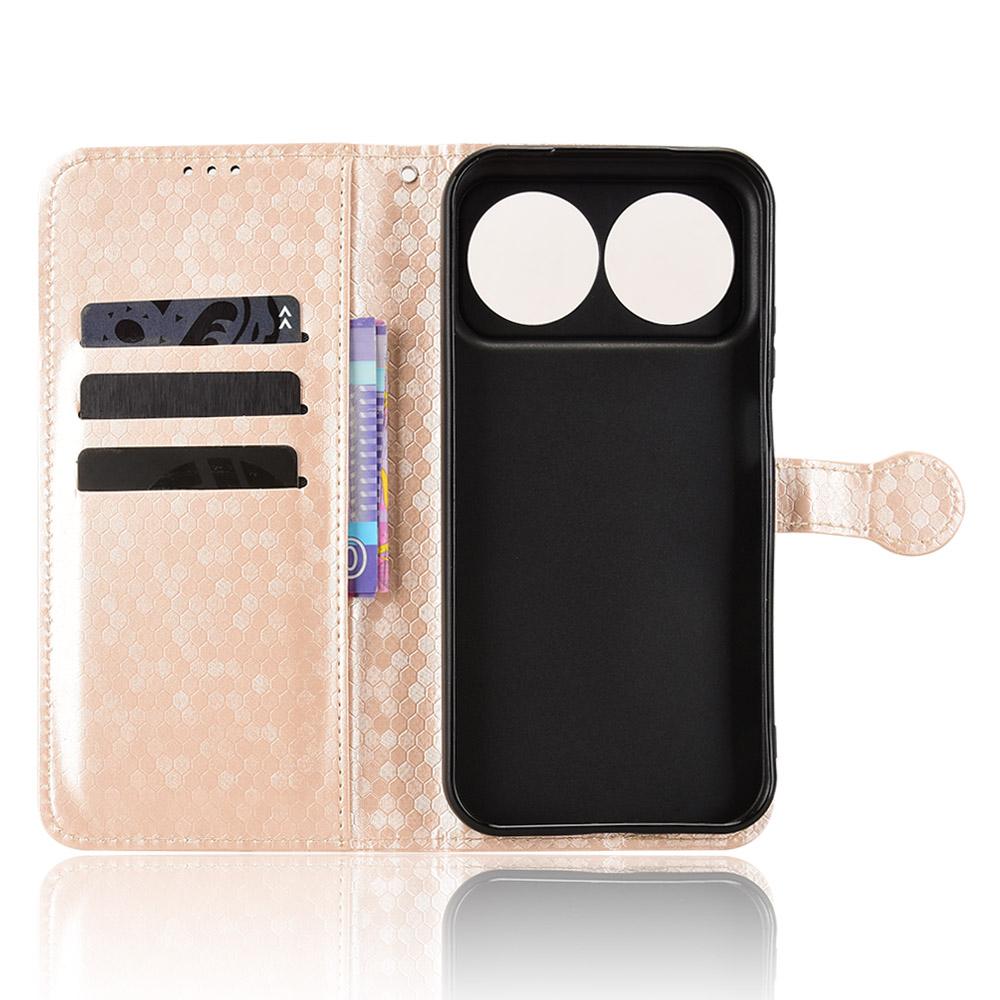 For Huawei nova 16 5G Honeycomb Dot Texture Leather Phone Case - Gold - EDA006474526B