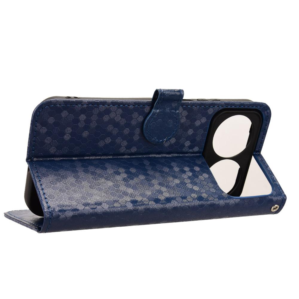 For Huawei nova 16 5G Honeycomb Dot Texture Leather Phone Case - Blue - EDA006474526C