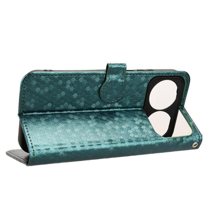For Huawei nova 16 5G Honeycomb Dot Texture Leather Phone Case - Green - EDA006474526D