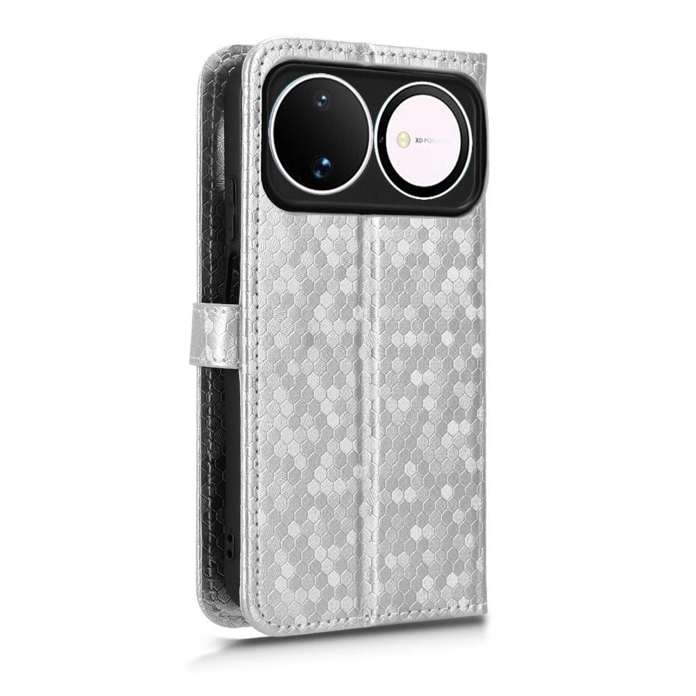 For Huawei nova 16 5G Honeycomb Dot Texture Leather Phone Case - Silver - EDA006474526E