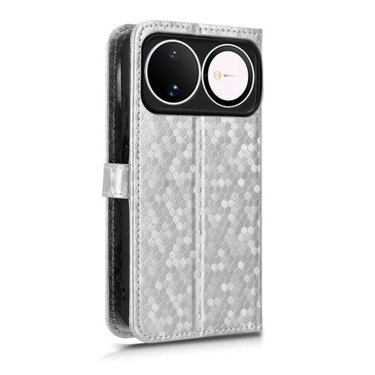 For Huawei nova 16 5G Honeycomb Dot Texture Leather Phone Case - Silver - EDA006474526E