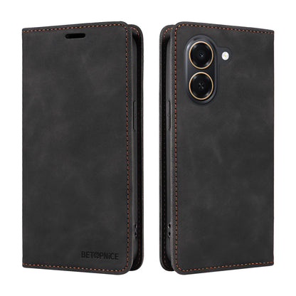 For Honor Play 80 Plus 5G BETOPNICE Suction RFID Anti-theft Leather Phone Case - Black - EDA006478206C