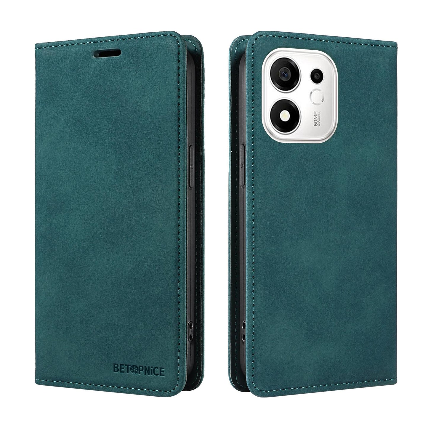 For Honor 600 Smart 5G BETOPNICE Suction RFID Anti-theft Leather Phone Case(Green)
